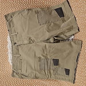 Men's Khaki Patchwork Shorts